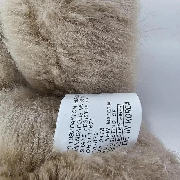 Vintage Dayton Hudson Rabbit Plush 1992 Brown Tan Stuffed Animal Yangjee - Picture 4 of 9